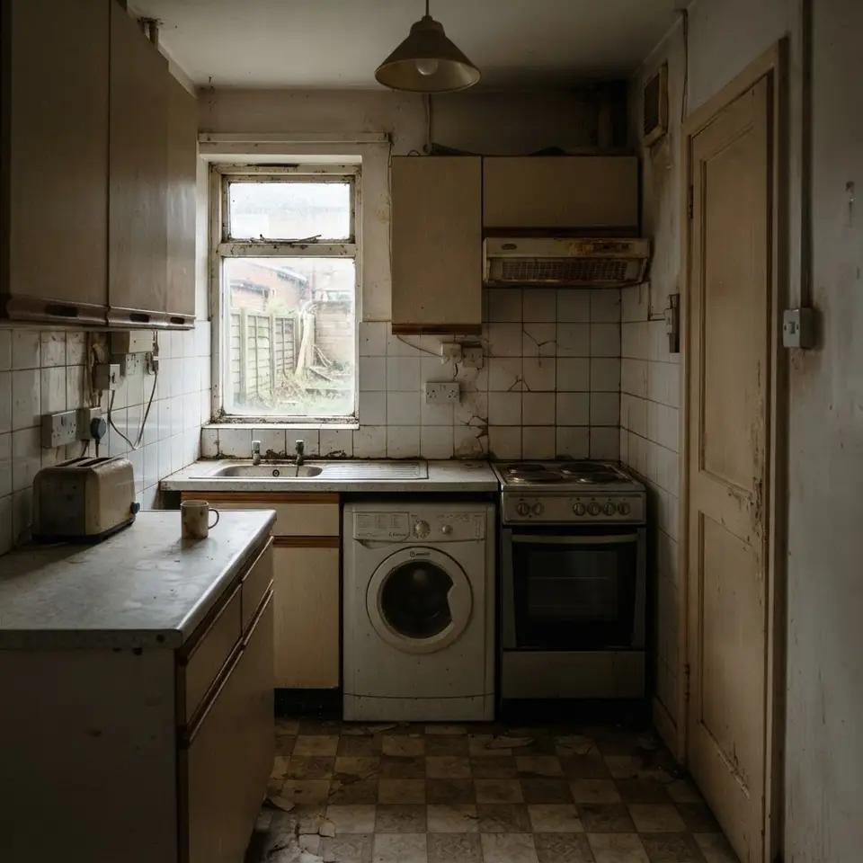 A kitchen before the work